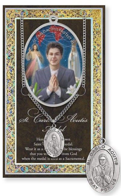 950-972 Saint Carlo Acutis medal 24&quot; chain