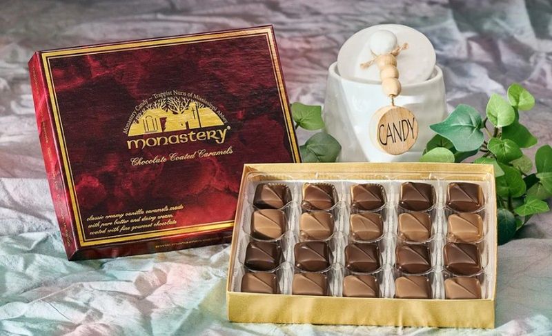      DT - Monastery Chocolate Coated Caramels Gift Box Candy 9 oz