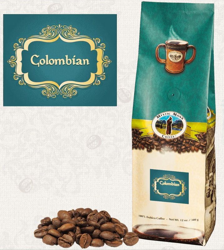      CCOL-W Mystic Monk Colombian 12 oz Whole Bean Coffee