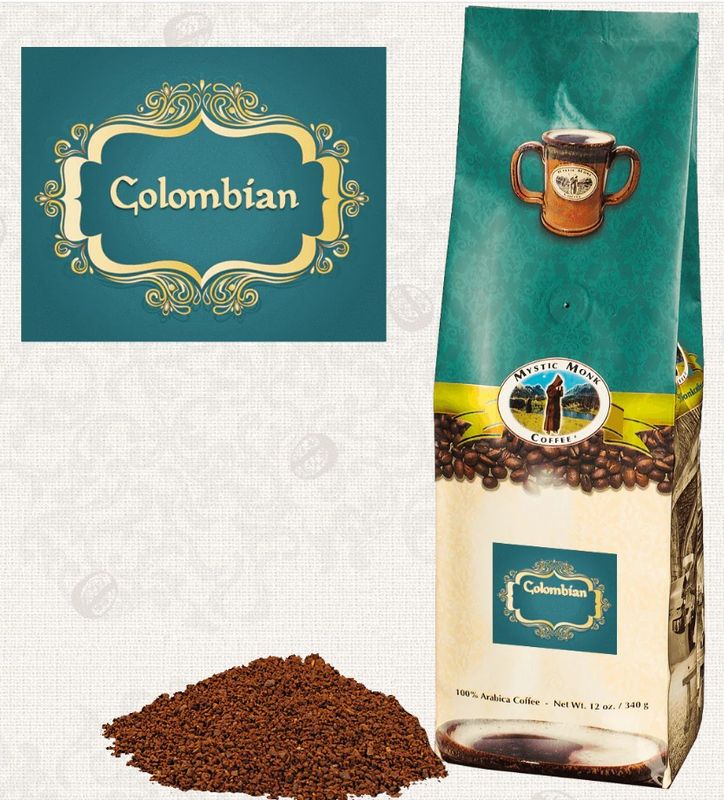 CCOL  Mystic Monk Colombian 12 oz Ground Coffee