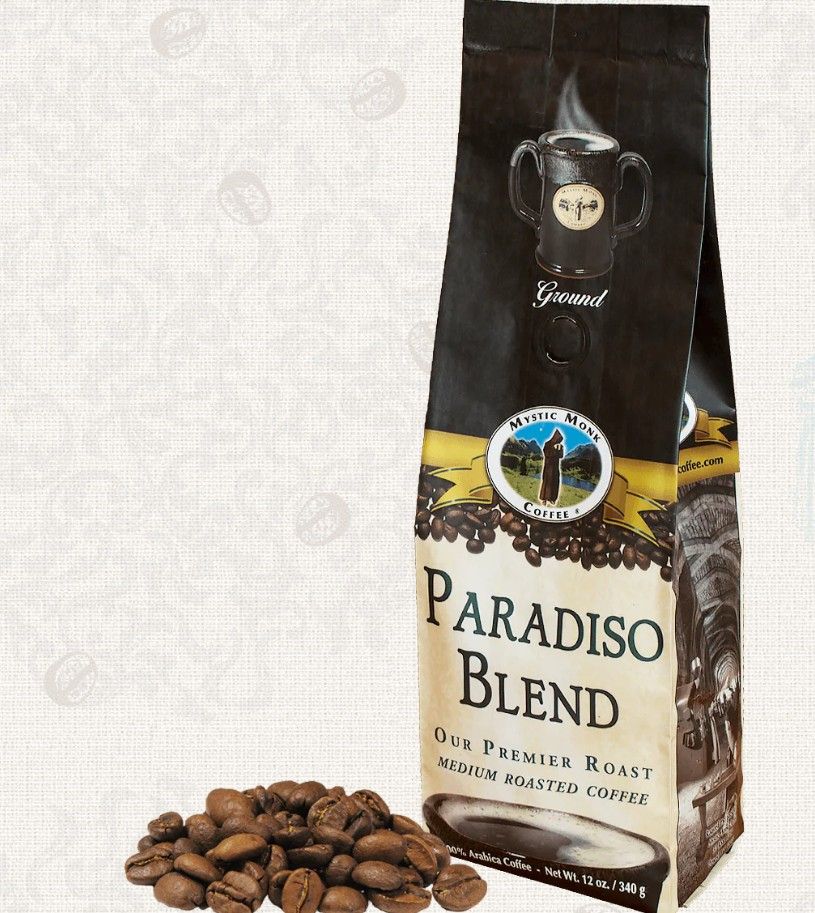 CPB-W Mystic Monk Paradiso Blend 12 oz Whole Bean Coffee