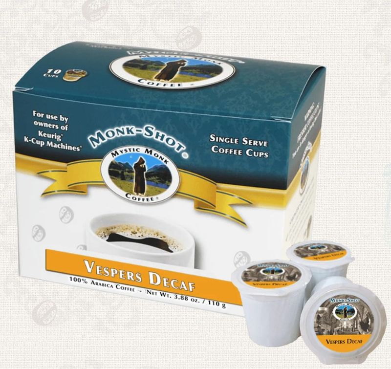 MSHCDEC10 Vespers Decaf Monk Shots - Single Serve Coffee 10 Count