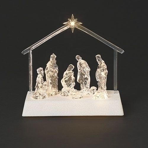        136719 7.5&quot; Lighted Nativity Under Star and Stable
