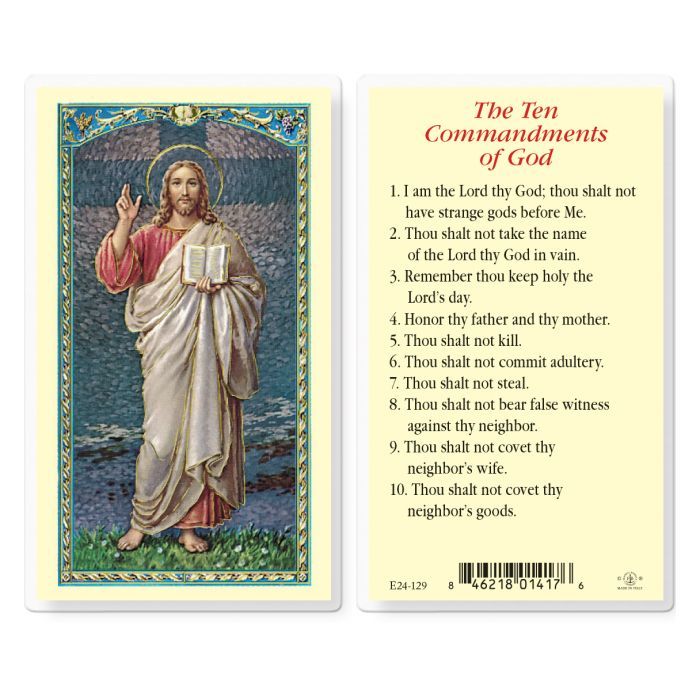 E24-129  The Ten Commandments Christs Blessing Holy Card