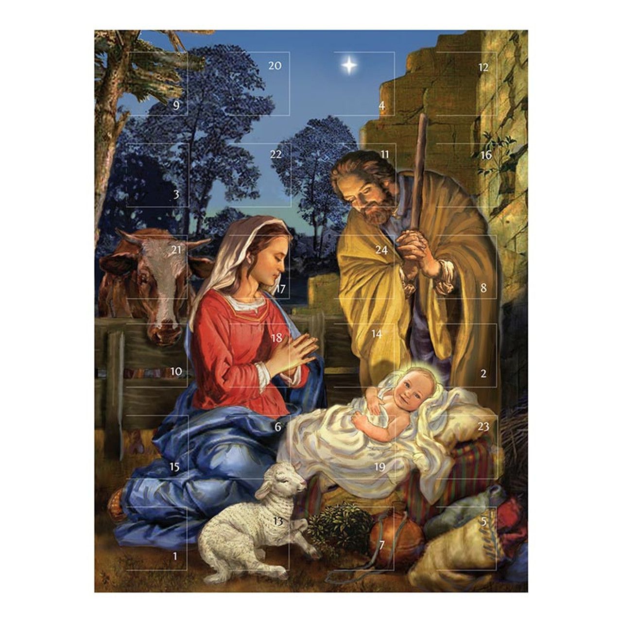       N6695 Advent Calendar/Card A Child is Born 