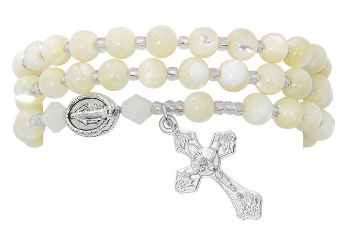       BR647C MOP Rosary Bracelet