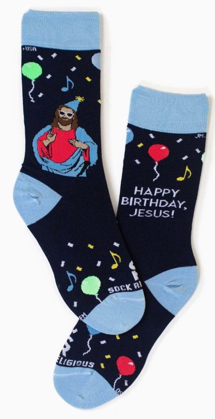 SR1477 Happy Birthday Jesus Sock Religious