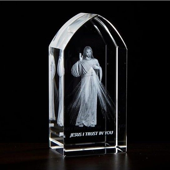      JC-4414 Etched Glass - Divine Mercy