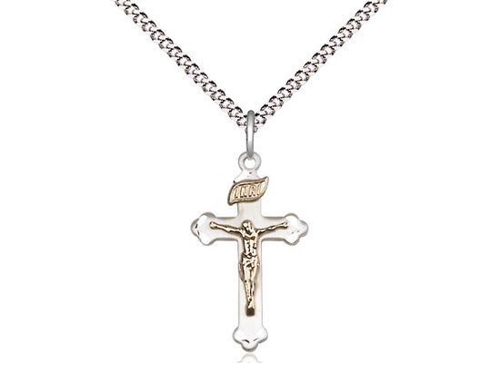2669GF/SS/18S Crucifix Engraved SN 18&quot; Chain