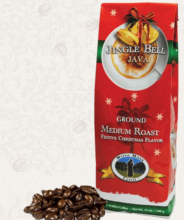       CJBJ-W Mystic Monk Jingle Bell Java 12 oz Whole Bean Coffee