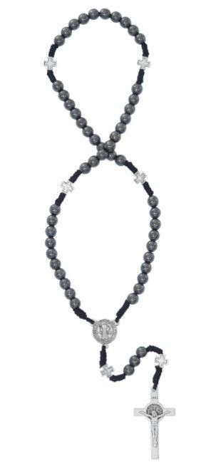      P580X Hematite Benedict Rosary 6mm