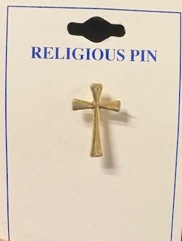      BK-P7986 Lapel Pin Gold Cross ***