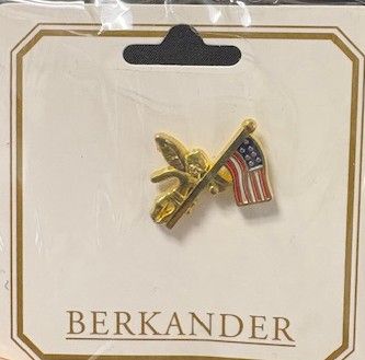       BK-PF200 - Gold Angel Lapel pin with American Flag ***