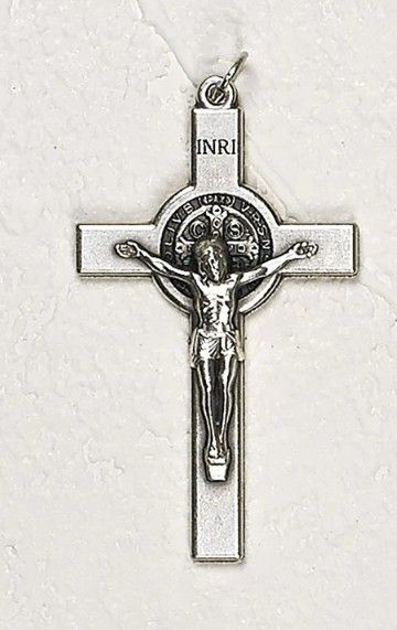 175-11-4004 1.5&quot; Silver St. Benedict Cross