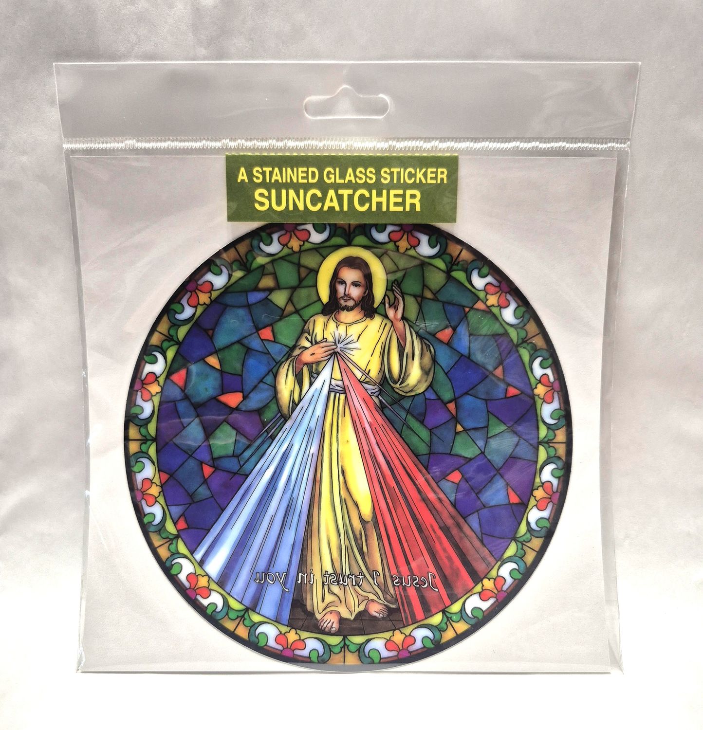 47-502-DM Divine Mercy Static Sticker Suncatcher