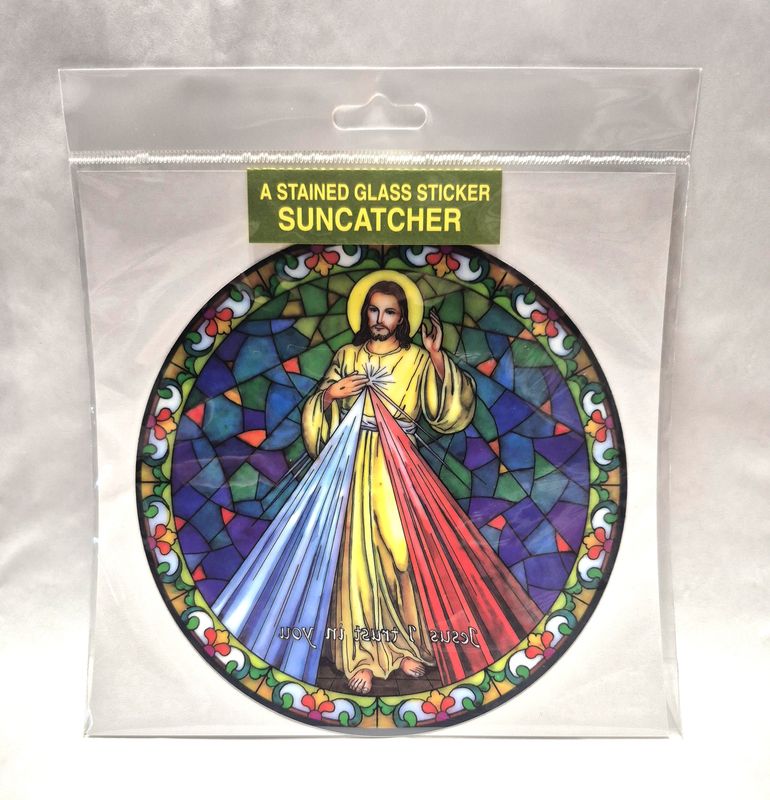 47-502-DM Divine Mercy Static Sticker Suncatcher
