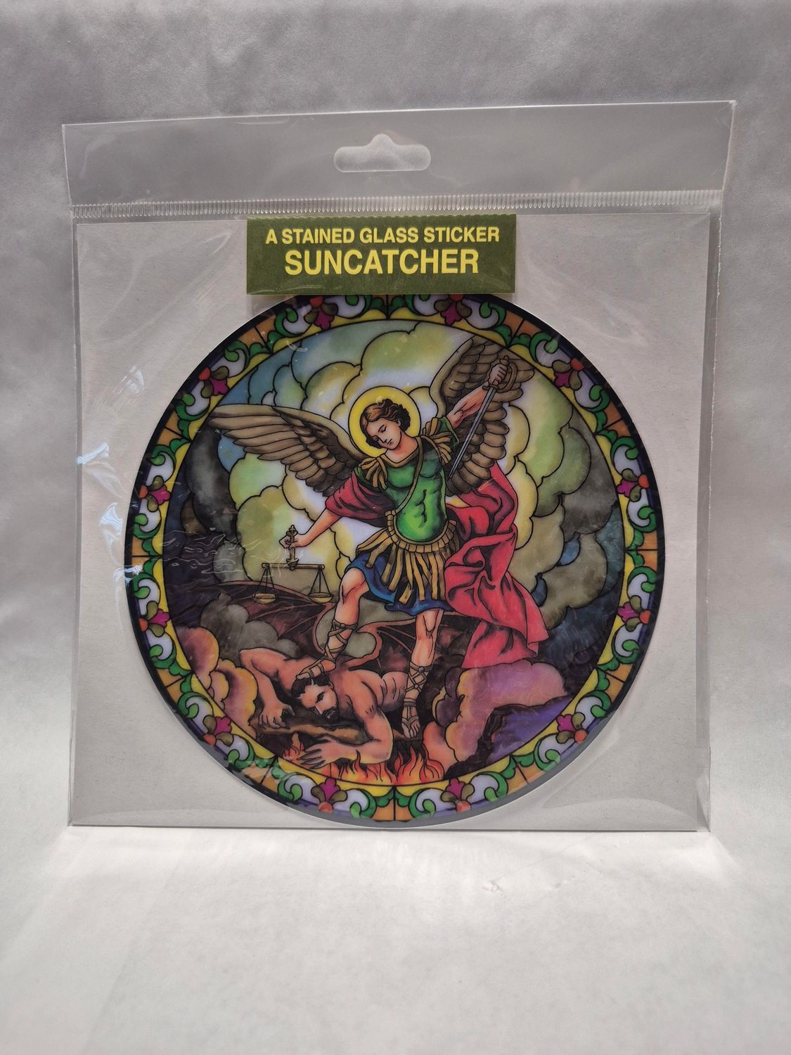 47-502-MK St. Michael Static Sticker Suncatcher