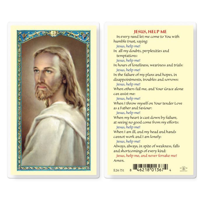      E24-751 Jesus Help Me Holy Card (800-095)