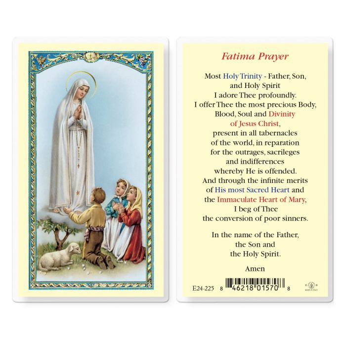 E24-225 Prayer to the Our Lady of Fatima Holy Card (800-402)