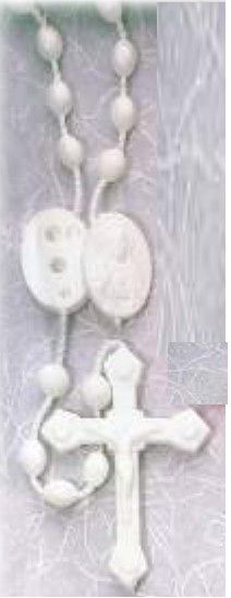 26-456-02 White Nylon Cord Rosary