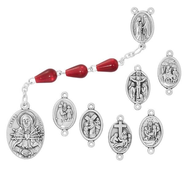 P143R - Red Teardrop 7 Sorrows Chaplet
