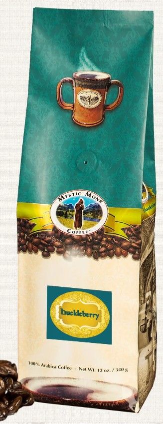        Huckleberry Whole 12 oz Mystic Monk Coffee CHUCK-REG-WHOLE