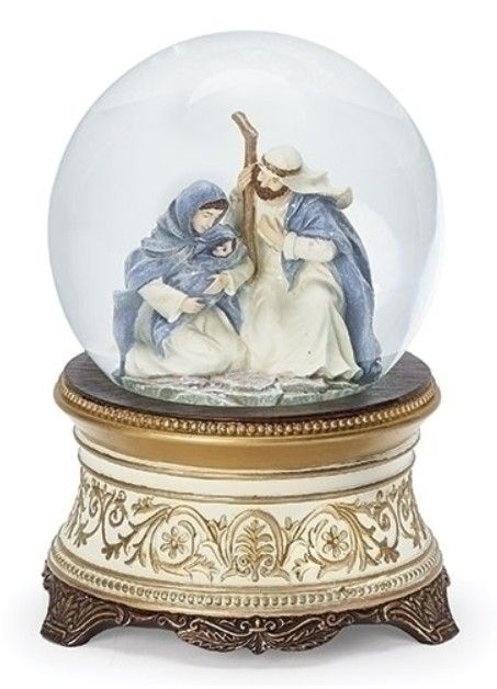 137788 5.75" Musical Dome Holy Family "Away in a Manger"