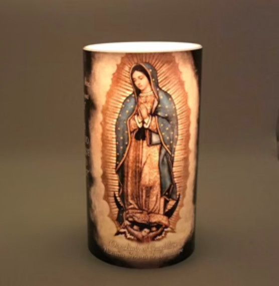 C-4707 Our Lady of Guadalupe 4x7 LED Candle