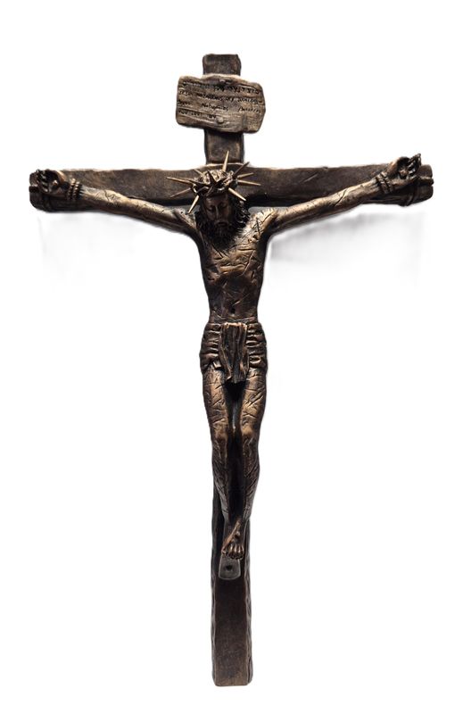 RTC10 10in Antique Bronze Realistic Crucifix