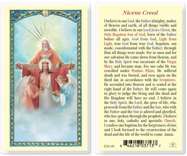     E24-181 Nicene Creed Holy Card