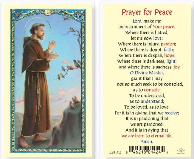        St. Francis-Prayer for Peace (E24-311 E106-311)