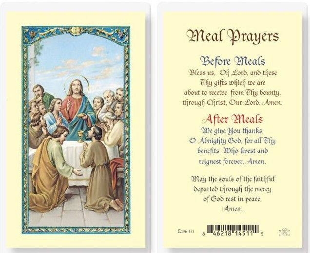      E24-373 Meal Prayers The Last Supper Holy Card