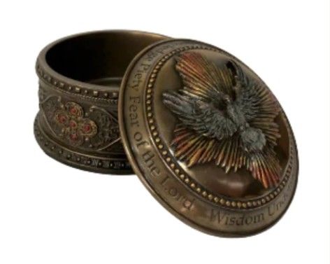      B-77824 Holy Spirit Keepsake Box Cold Cast Bronze 4in