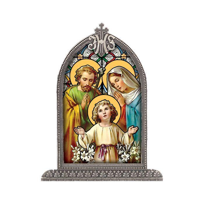 SG830-361 Holy Family Silver Arch Framed Plexiglass