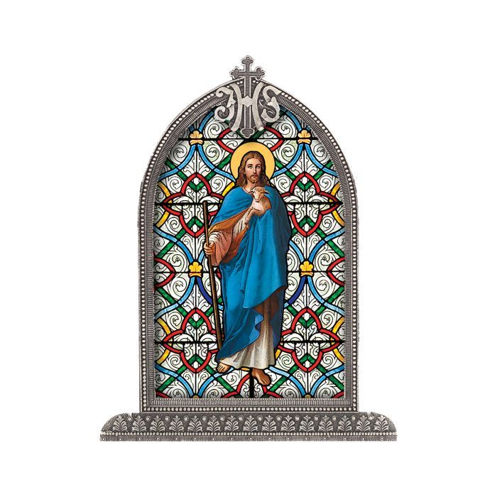 SG830-103 Good Shepherd Silver Arch Framed Plexiglass