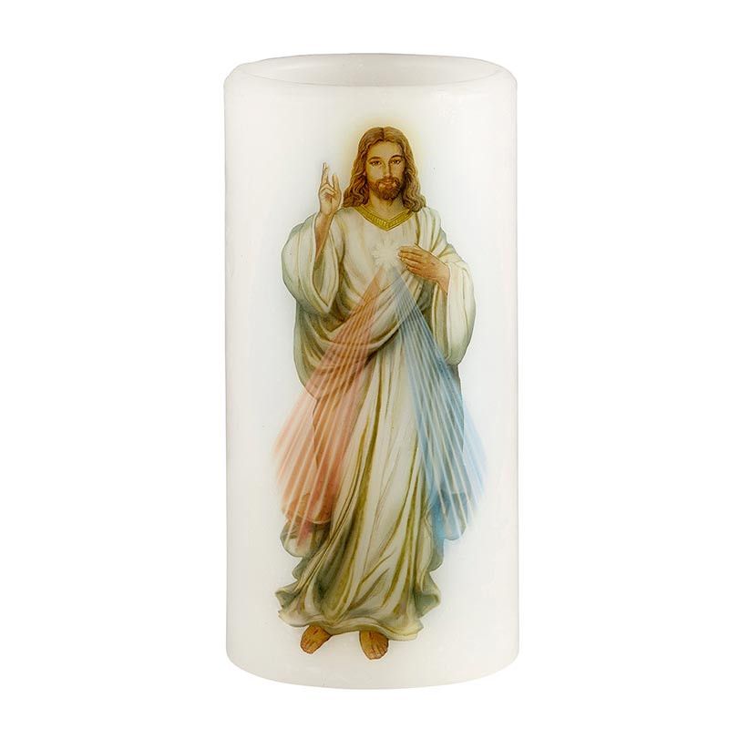 L1344 Divine Mercy LED Wax Candle