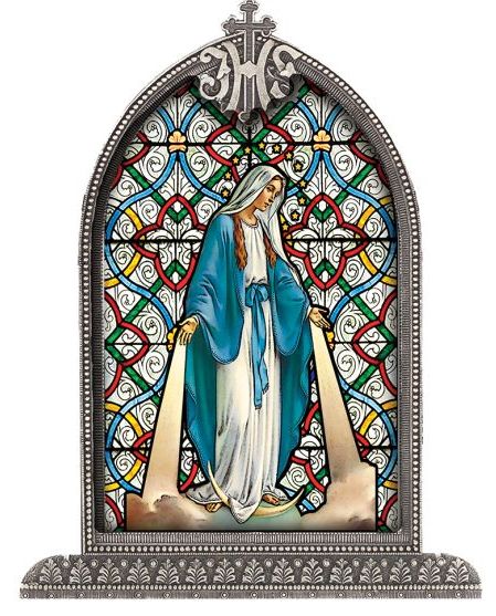 SG830-200 Our Lady of Grace Silver Arch Framed Plexiglass