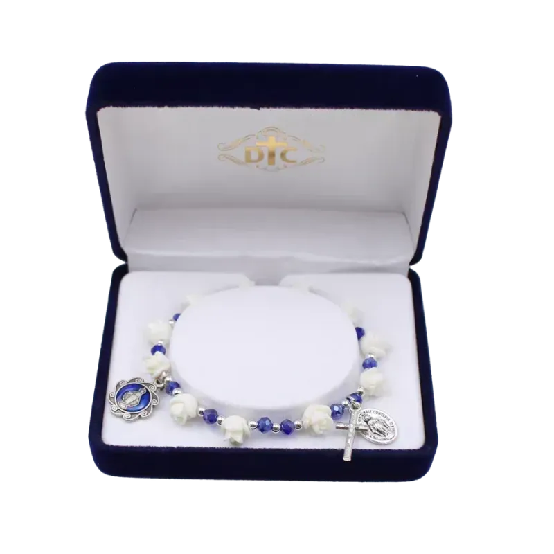      40658/SP Bracelet Saphire Flower Blue/Wht