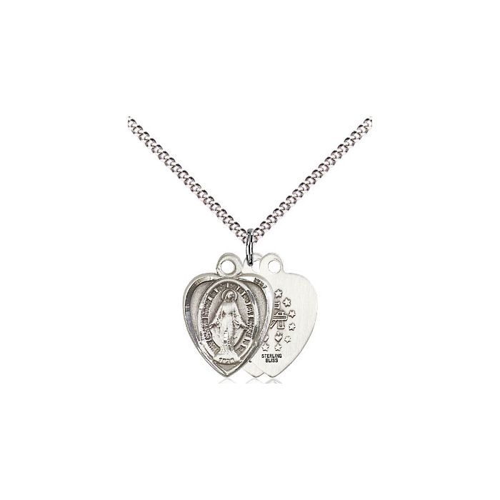 Miraculous Sterling Silver Medal w/18" Rhodium Chain 0706MSS/18S C50-LC