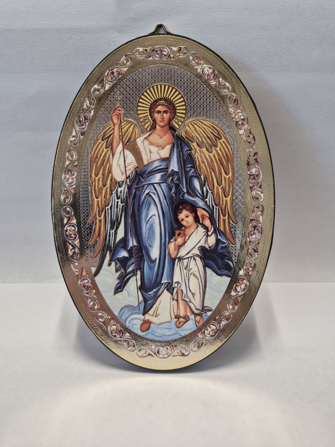        Guardian Angel Plaque Oval Wood Foil 47-100-GA