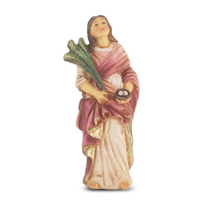        4" Saint Lucy Statue w/Holy Card Boxed 1735-478