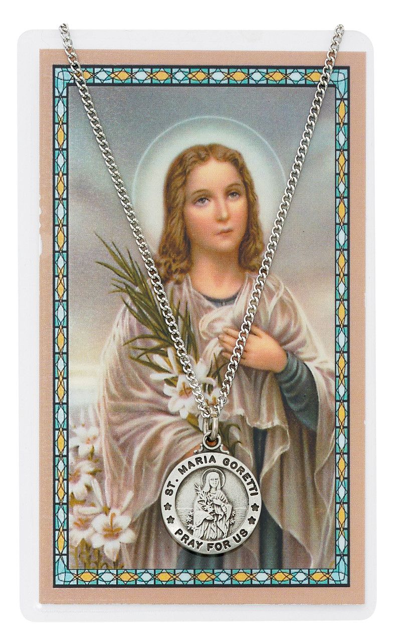 St. Maria Goretti Medal/Prayer Card Set 18" PSD600MG