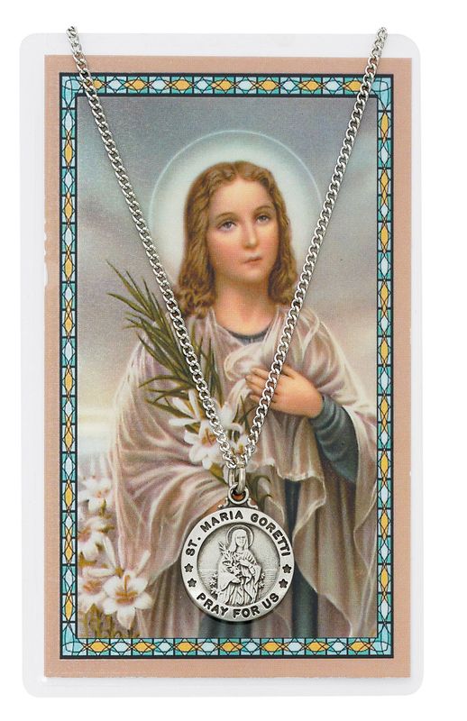 St. Maria Goretti Medal/Prayer Card Set 18" PSD600MG