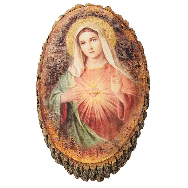        12.25" Immaculate Heart Wood Plaque 602083  ***