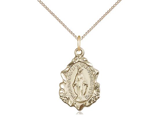        Miraculous Gold-Filled Medal w/18" Gold Plated Chain w/Clasp 0822MGF/18G C04LC