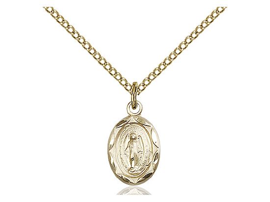        Miraculous Medal Gold Filled w/ 18" Gold Plated Chain-Lobster Claw - 0301MGF/18GF C09-LC
