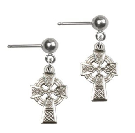        Celtic Cross Sterling Silver Earrings E4133BPSS