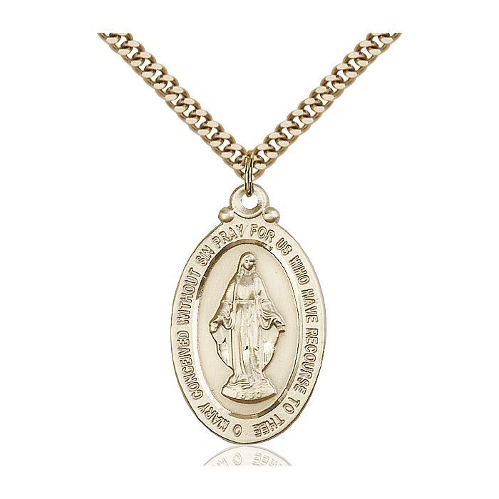 Miraculous Gold Filled Medal w/ 24" Chain Endless- 4145MGF/24G C55End