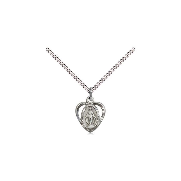 Miraculous Heart Sterling Silver w/18" Rhodium Chain 5401SS/18S C50-LC