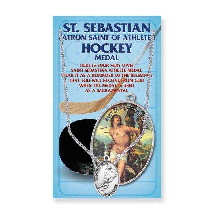 St. Sebastian Men's Hockey PewterMedal/24" Chain 650-6045